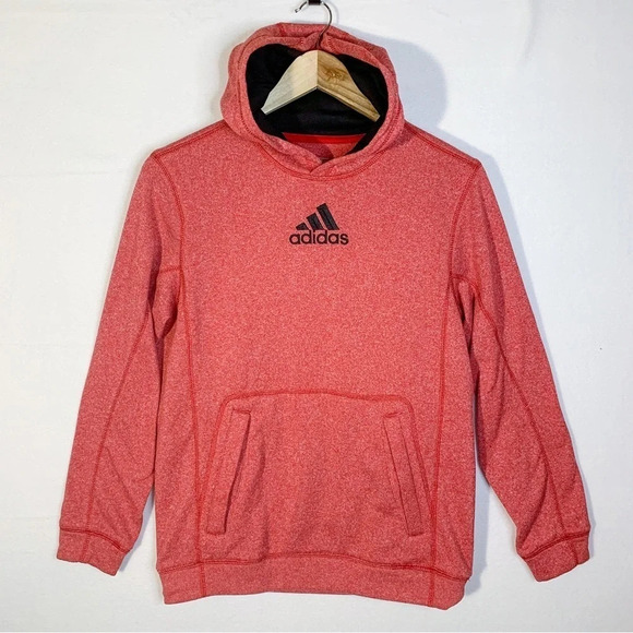 Adidas Girls Ultimate Hoodie Pullover Red Sweatshirt - Picture 1 of 3